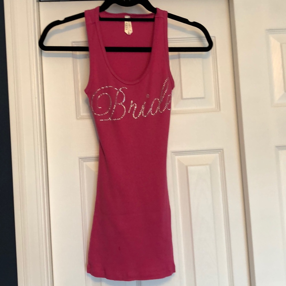 Hot pink bride tank top
